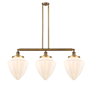 Bullet - 3 Light - 40 inch - Brushed Brass - Stem Hung - Island Light (213-BB-G661-12-LED)