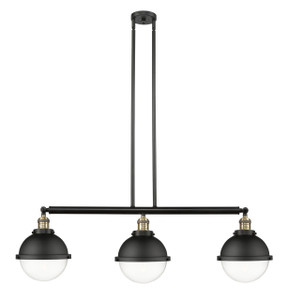 Hampden - 3 Light - 42 inch - Black Antique Brass - Stem Hung - Island Light (213-BAB-HFS-82-BK)
