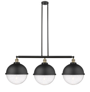 Hampden - 3 Light - 45 inch - Black Antique Brass - Stem Hung - Island Light (213-BAB-HFS-124-BK-LED)