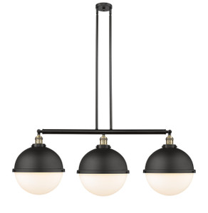Hampden - 3 Light - 45 inch - Black Antique Brass - Stem Hung - Island Light (213-BAB-HFS-121-BK-LED)