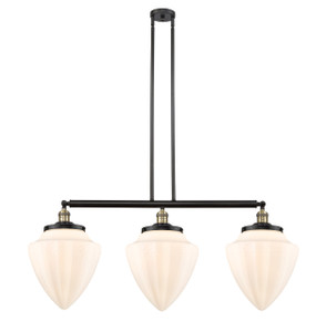 Bullet - 3 Light - 40 inch - Black Antique Brass - Stem Hung - Island Light (213-BAB-G661-12-LED)