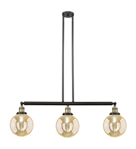 Beacon - 3 Light - 41 inch - Black Antique Brass - Stem Hung - Island Light (213-BAB-G208-8)