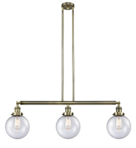 Beacon - 3 Light - 41 inch - Antique Brass - Stem Hung - Island Light (213-AB-G204-8)
