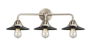 Railroad - 3 Light - 26 inch - Brushed Satin Nickel - Bath Vanity Light (288-3W-SN-M6-BK)