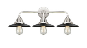 Railroad - 3 Light - 26 inch - Polished Chrome - Bath Vanity Light (288-3W-PC-M6-BK)