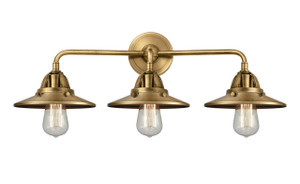 Railroad - 3 Light - 26 inch - Brushed Brass - Bath Vanity Light (288-3W-BB-M4-BB-LED)