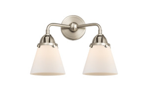 Cone - 2 Light - 14 inch - Brushed Satin Nickel - Bath Vanity Light (288-2W-SN-G61-LED)