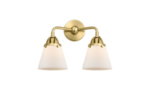 Cone - 2 Light - 14 inch - Satin Gold - Bath Vanity Light (288-2W-SG-G61-LED)