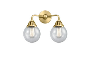 Beacon - 2 Light - 14 inch - Satin Gold - Bath Vanity Light (288-2W-SG-G204-6)