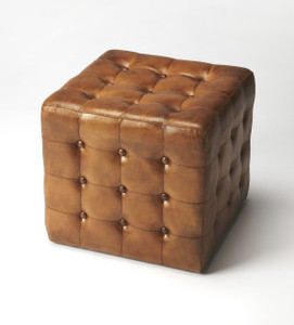 Leon Brown Leather Ottoman (6165344) Leon Brown Leather Ottoman (6165344)