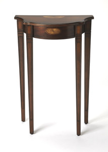 Chester 20 in W Demilune Wood Traditional Console Table, Dark Brown (3756024)