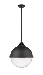 Hampden - 1 Light - 13 inch - Matte Black - Cord hung - Pendant (288-1S-BK-HFS-124-BK)