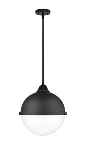 Hampden - 1 Light - 13 inch - Matte Black - Cord hung - Pendant (288-1S-BK-HFS-122-BK-LED)