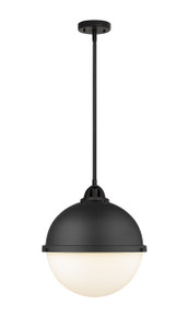 Hampden - 1 Light - 13 inch - Matte Black - Cord hung - Pendant (288-1S-BK-HFS-121-BK)