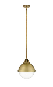 Hampden - 1 Light - 9 inch - Brushed Brass - Cord hung - Mini Pendant (288-1S-BB-HFS-82-BB-LED)