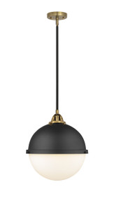 Hampden - 1 Light - 13 inch - Black Antique Brass - Cord hung - Pendant (288-1S-BAB-HFS-121-BK-LED)