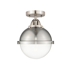 Hampden - 1 Light - 9 inch - Brushed Satin Nickel - Semi-Flush Mount (288-1C-SN-HFS-82-SN-LED)