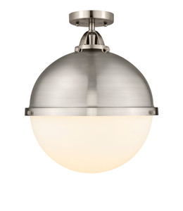 Hampden - 1 Light - 13 inch - Brushed Satin Nickel - Semi-Flush Mount (288-1C-SN-HFS-121-SN-LED)