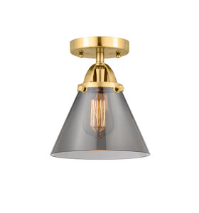 Cone - 1 Light - 8 inch - Satin Gold - Semi-Flush Mount (288-1C-SG-G43)