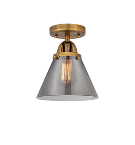 Cone - 1 Light - 8 inch - Brushed Brass - Semi-Flush Mount (288-1C-BB-G43-LED)
