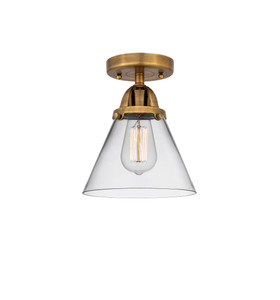 Cone - 1 Light - 8 inch - Brushed Brass - Semi-Flush Mount (288-1C-BB-G42-LED)