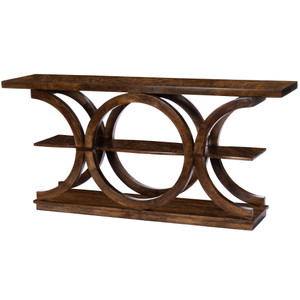 Stowe 59 in W Rectangular Wood Rustic Console Table, Medium Brown (5327354) Stowe 59 in W Rectangular Wood Rustic Console Table, Medium Brown (5327354)