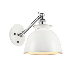 Adirondack - 1 Light - 8 inch - White Polished Chrome - Sconce (317-1W-WPC-M14-W)