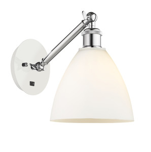 Bristol - 1 Light - 8 inch - White Polished Chrome - Sconce (317-1W-WPC-GBD-751)