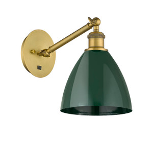 Plymouth - 1 Light - 8 inch - Brushed Brass - Sconce (317-1W-BB-MBD-75-GR-LED)
