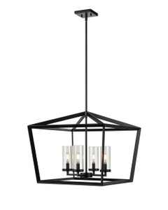 Colchester - 4 Light - 22 inch - Matte Black - Pendant (378-4CR-BK-CL-22)