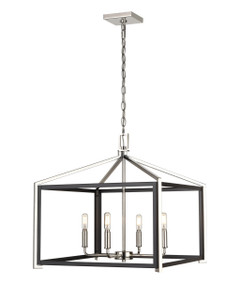 Wiscoy - 4 Light - 20 inch - Black Polished Nickel - Chain Hung - Pendant (376-4CR-BPN-20)