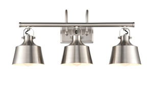 Provin - 3 Light - 28 inch - Brushed Satin Nickel - Bath Vanity Light (370-3W-SN-M-LED)