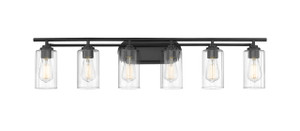 Ice - 6 Light - 42 inch - Matte Black - Bath Vanity Light (353-6W-BK-CL)