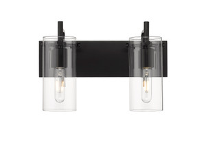 Press - 2 Light - 16 inch - Matte Black - Bath Vanity Light (352-2W-BK-CL)