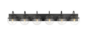 Sands - 6 Light - 44 inch - Matte Black - Bath Vanity Light (350-6W-BK-CL)