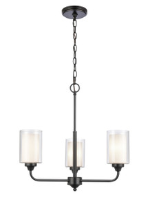 Fairbank - 3 Light - 22 inch - Matte Black - Chain Hung - Pendant (342-3CR-BK-CLW-LED)