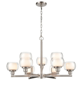 Cairo - 9 Light - 30 inch - Satin Nickel - Chain Hung - Chandelier (330-9CR-SN-CLW)