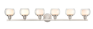 Cairo - 6 Light - 45 inch - Satin Nickel - Bath Vanity Light (330-6W-SN-CLW-LED)