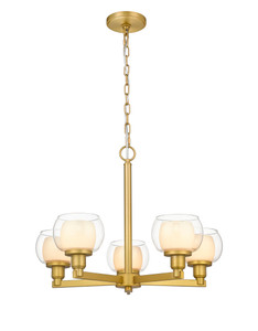 Cairo - 5 Light - 20 inch - Satin Gold - Chain Hung - Chandelier (330-5CR-SG-CLW-LED)