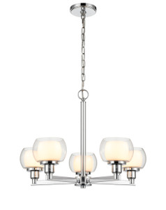 Cairo - 5 Light - 20 inch - Polished Chrome - Chain Hung - Chandelier (330-5CR-PC-CLW-LED)