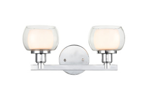 Cairo - 2 Light - 15 inch - Polished Chrome - Bath Vanity Light (330-2W-PC-CLW-LED)