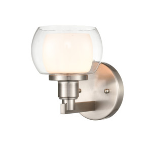 Cairo - 1 Light - 5 inch - Satin Nickel - Bath Vanity Light (330-1W-SN-CLW)