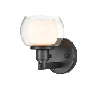 Cairo - 1 Light - 5 inch - Black - Bath Vanity Light (330-1W-BK-CLW-LED)