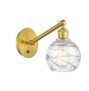 Athens Deco Swirl - 1 Light - 6 inch - Satin Gold - Sconce (317-1W-SG-G1213-6)