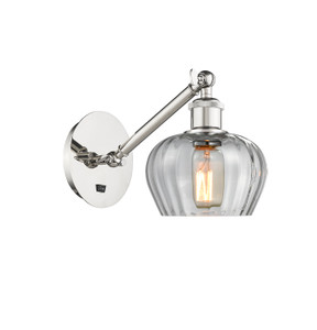 Fenton - 1 Light - 7 inch - Polished Nickel - Sconce (317-1W-PN-G92)