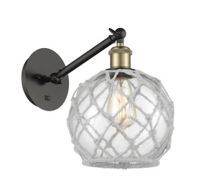 Farmhouse Rope - 1 Light - 8 inch - Black Antique Brass - Sconce (317-1W-BAB-G122-8RW-LED)