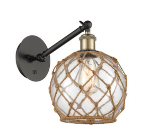 Farmhouse Rope - 1 Light - 8 inch - Black Antique Brass - Sconce (317-1W-BAB-G122-8RB) Farmhouse Rope - 1 Light - 8 inch - Black Antique Brass - Sconce (317-1W-BAB-G122-8RB)