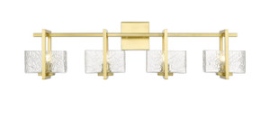 Striate - 4 Light - 33 inch - Satin Gold - Bath Vanity Light (312-4W-SG-CL-LED)