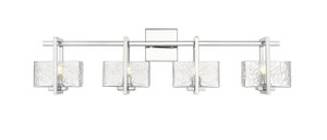 Striate - 4 Light - 33 inch - Polished Chrome - Bath Vanity Light (312-4W-PC-CL-LED)