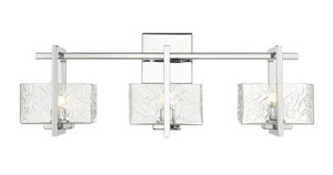 Striate - 3 Light - 24 inch - Polished Chrome - Bath Vanity Light (312-3W-PC-CL)